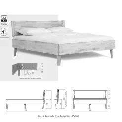 Massivholz Bettgestell Hocumola*Pharao24