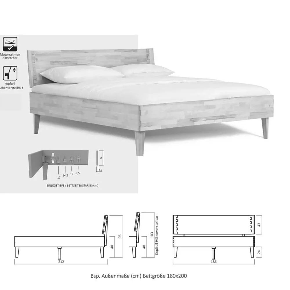 Massivholz Bettgestell Hocumola*Pharao24