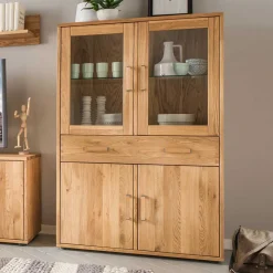 Sale Massivholz Highboard Dulcian Stauraumvitrinen|Highboards