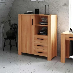 Discount Massivholz Highboard Lasmus Massivholzmöbel|Küchenkommode