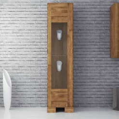 New Massivholz Vitrine Sascora Wohnzimmerschrank|Massivholz Schränke