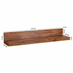 Massivholz Wandboard Arendal Wohnzimmerregale|Wandregale