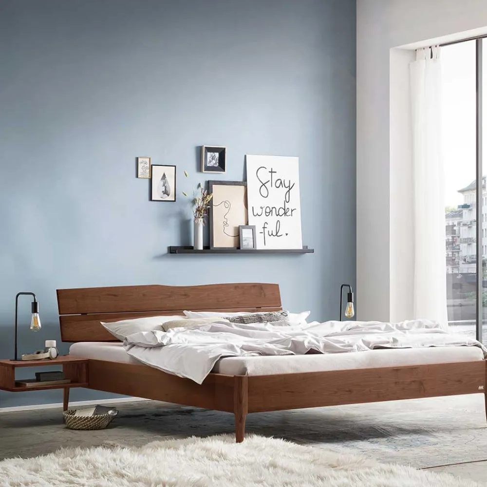 Outlet Massivholzbett Nussbaum Calmagon Doppelbetten|Massivholzbetten