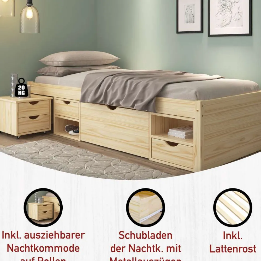 Massivholzbett Oliver*Pharao24 Best