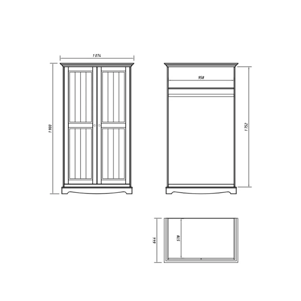 Outlet Massivholzkleiderschrank Vomano Massivholzmöbel|Drehtürenschränke