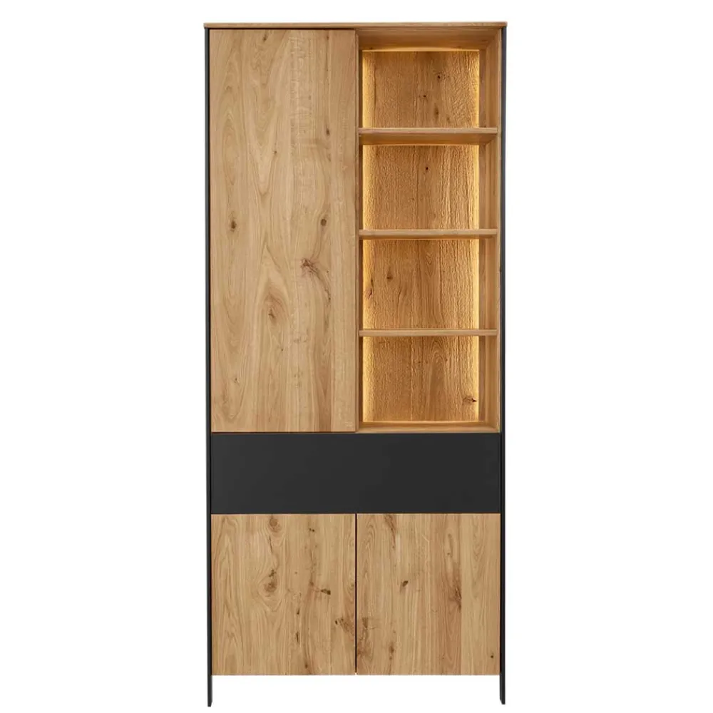 Clearance Massivholzschrank Despinia Massivholzmöbel|Vitrinenschrank
