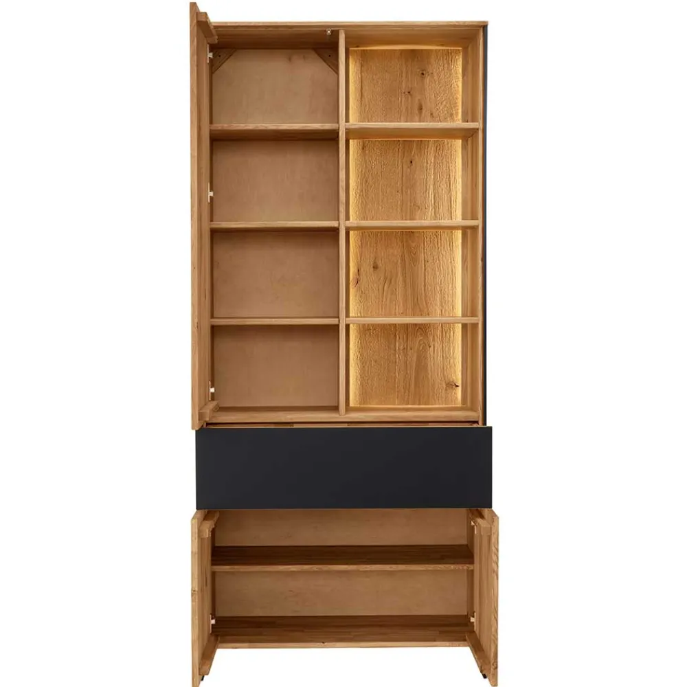 Clearance Massivholzschrank Despinia Massivholzmöbel|Vitrinenschrank