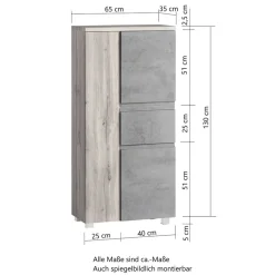 Outlet Midischrank mit Schublade Fregato Bad Hochschränke