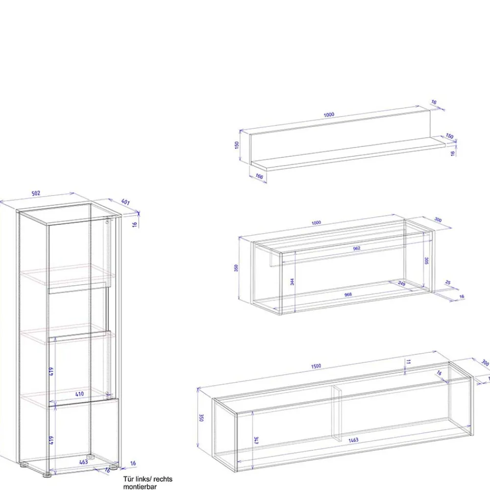 Moderne Design Wohnwand Rascian*Pharao24 Discount