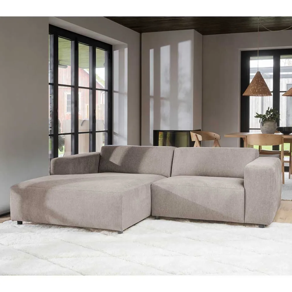 Outlet Modernes Ecksofa in Beige Manaos Wohnzimmercouch|Wohnlandschaften