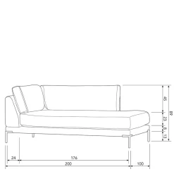 Modul Sofa Chaiselongue Taupe Udjaca*Pharao24