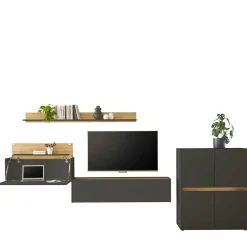 Outlet Moebelset mit Schreibplatz Uzniana Moderne Wohnwände|Wohnwand 350 Cm