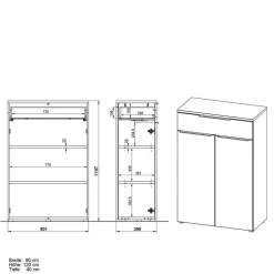Outlet Ordnerschrank Abby Büroschränke|Aktenschränke