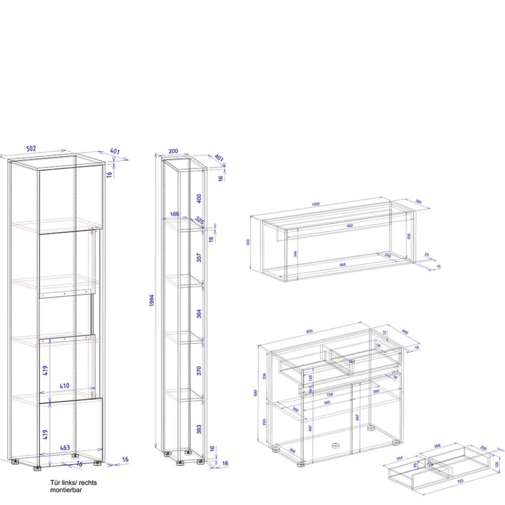 Platzsparende Büromöbel Uzniana*Pharao24 Outlet