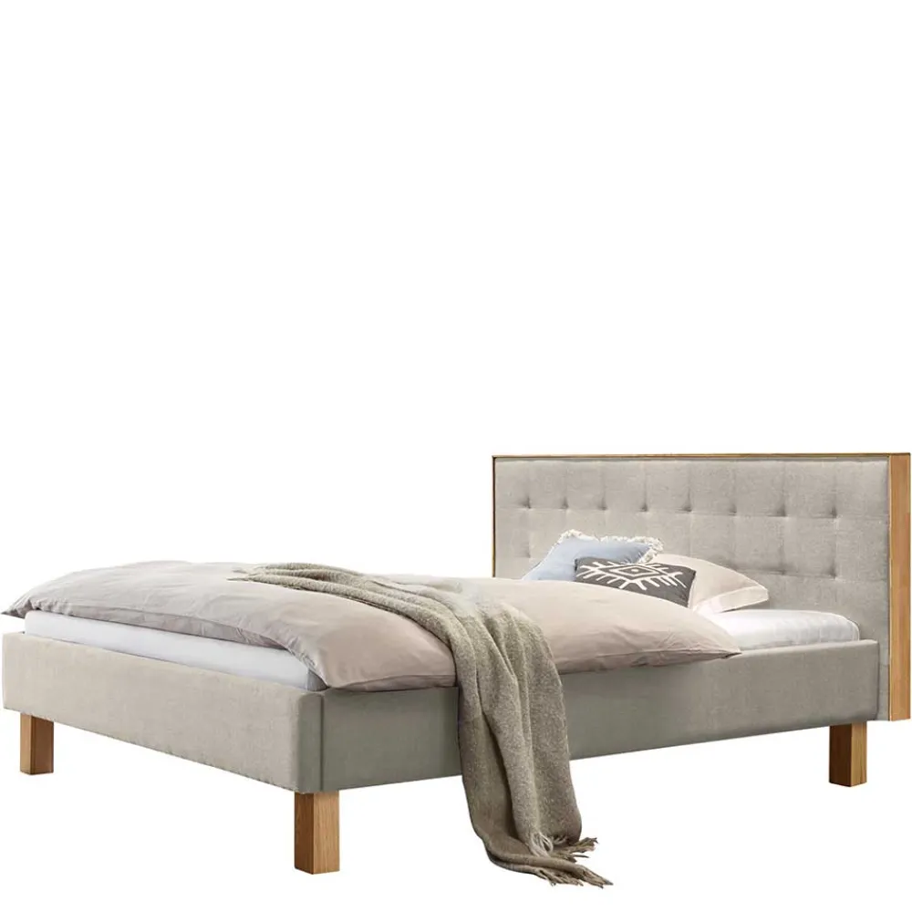 Sale Polsterbett in Beige Petrolina Polsterbetten