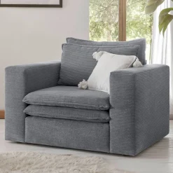 Clearance Polstersessel Anthrazit Cord Eltusa Polstermöbel|Wohnzimmer Sessel