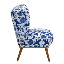 Discount Polstersessel blau weiß Milan Polstermöbel|Wohnzimmer Sessel