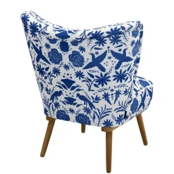 Discount Polstersessel blau weiß Milan Polstermöbel|Wohnzimmer Sessel