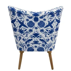 Discount Polstersessel blau weiß Milan Polstermöbel|Wohnzimmer Sessel