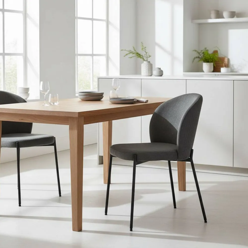 Clearance Polsterstuhl Set Anthrazit Maximo Küchenstühle|Esszimmerstühle