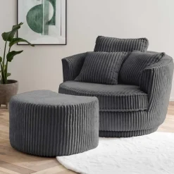 Clearance Retro Drehsessel mit Hocker Tresema Wohnzimmer Sessel|Relaxsessel
