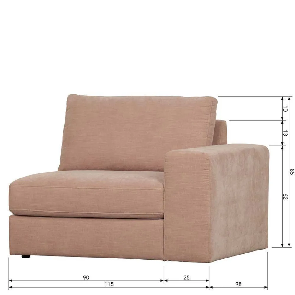 Rosa Dreisitzer Couch Oktamian Modulsofas