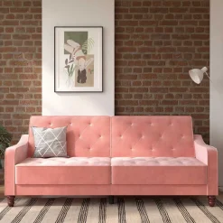 Discount Rosa Klappsofa Clienta Polstermöbel|3 Sitzer Sofa