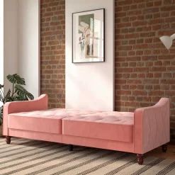 Discount Rosa Klappsofa Clienta Polstermöbel|3 Sitzer Sofa