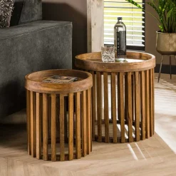 Clearance Runde Beistelltische Bastiaan Wohnzimmertisch|Massivholztische