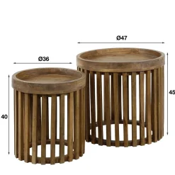 Clearance Runde Beistelltische Bastiaan Wohnzimmertisch|Massivholztische