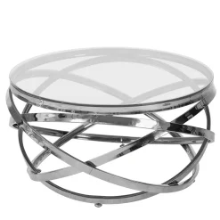 Outlet Runder Design Couchtisch Woodna Glastische