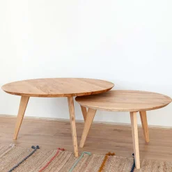 Runder Eiche Couchtisch Cow*Pharao24 Outlet