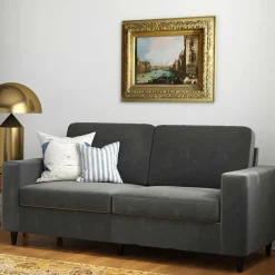 Discount Samt Sofa grau Alfons 3 Sitzer Sofa