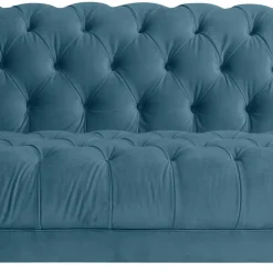 New Samtvelours Couch Petrol Spiritov Wohnzimmercouch|Einzelsofa