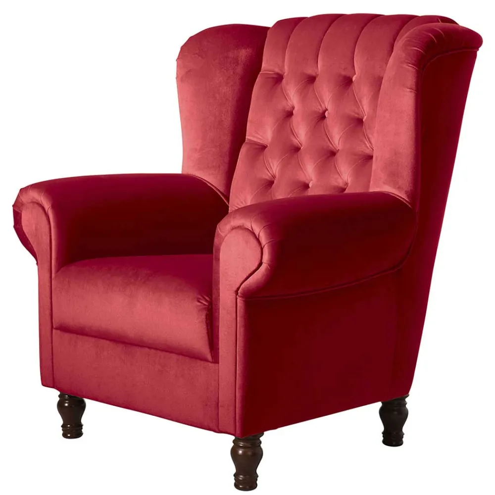 Outlet Samtvelours Sessel Donnia Ohrensessel