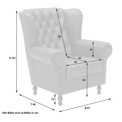Outlet Samtvelours Sessel Donnia Ohrensessel