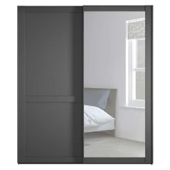 Hot Schiebetürenschrank Dunkelgrau Hierro Schiebetürenschränke