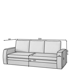 Discount Schlafsofa Alberello 3 Sitzer Sofa|Schlafsofas
