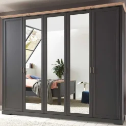 Hot Schlafzimmerkleiderschrank Trujano Drehtürenschränke|Kleiderschränke