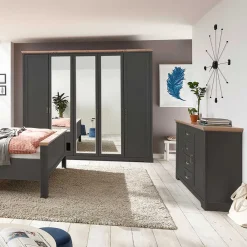 Hot Schlafzimmerkleiderschrank Trujano Drehtürenschränke|Kleiderschränke