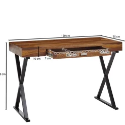 Schreibtisch Holz und Metall Tsubasa*Pharao24 Discount