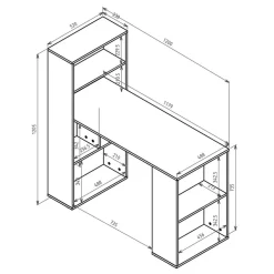 Schreibtisch mit Regalen Arazony*Pharao24 Sale