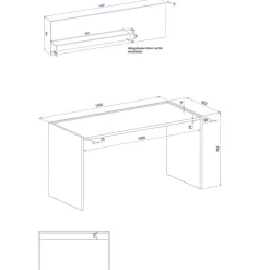 Schreibtisch mit Wandboard Rascian*Pharao24 Outlet