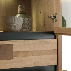 Schubladen Vitrine Shailina Massivholzmöbel|Wohnzimmerschrank