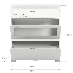 Clearance Schuh Klappschrank weiß Filicudio Schuhschränke|Schuhkipper