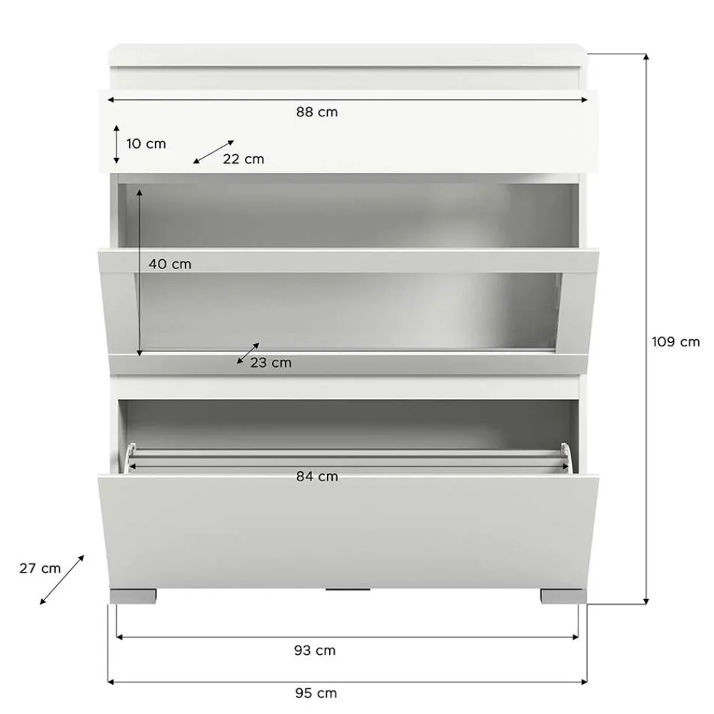 Schuhschrank mit Glasklappe Houstna*Pharao24 Clearance