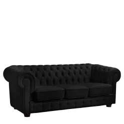 New Schwarze Chesterfieldcouch Vinzenzo Wohnzimmercouch|Einzelsofa
