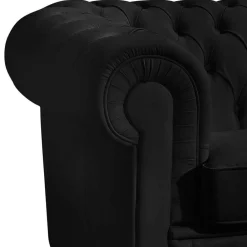 New Schwarze Chesterfieldcouch Vinzenzo Wohnzimmercouch|Einzelsofa