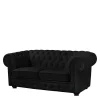 Schwarzes Chesterfield Ledersofa Vinzenzo Polstermöbel|Wohnzimmercouch