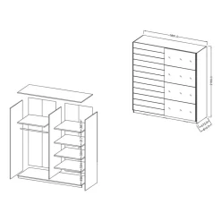 Schwebetürenkleiderschrank Salassos*Pharao24 Discount